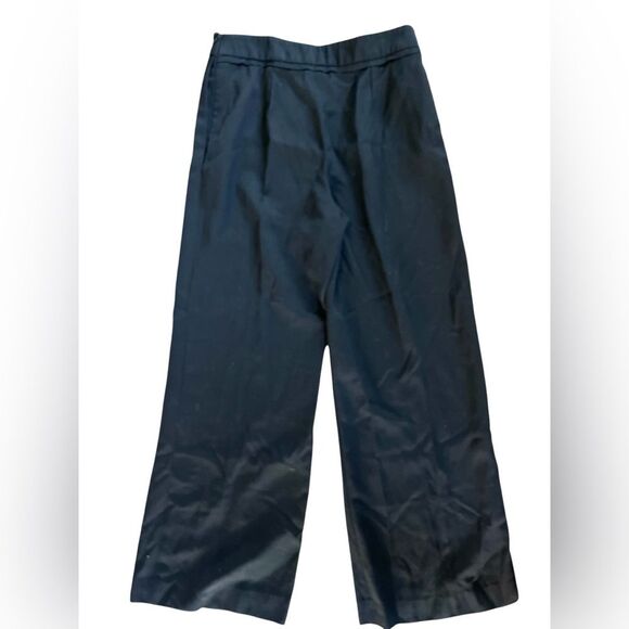 Oscar De La Renta Wool Pants Size 10 Black Wide Leg Classic Trousers - Picture 1 of 6